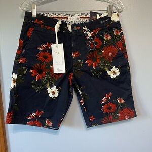 Floral Print Navy Shorts NWT